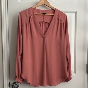 Ann Taylor Women's Blouse - Dusty Rose